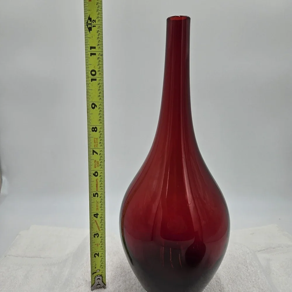IKEA Salong Vase Set Of 2 Ruby Red Art Blown Glass Designed By Johanna Jelinek